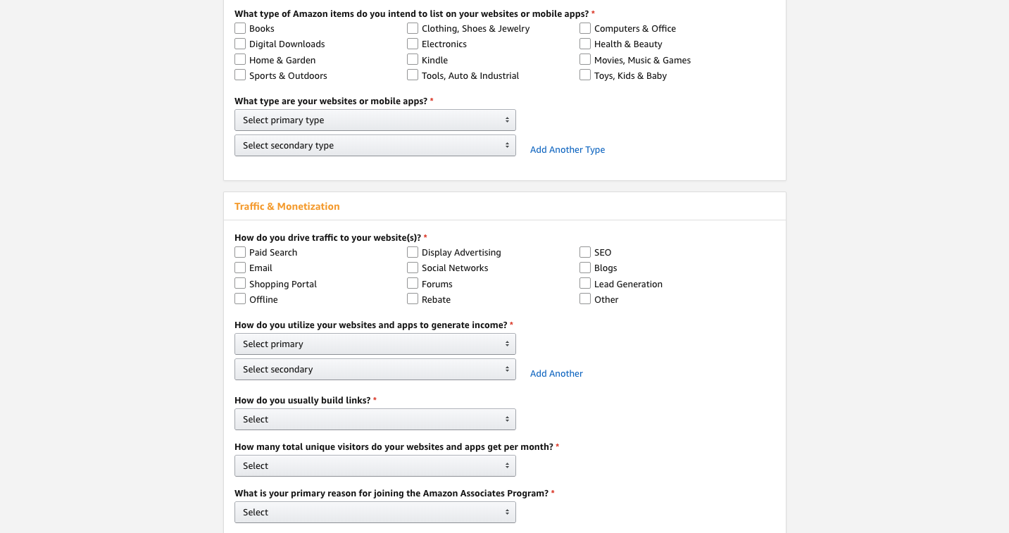 Identity Verification page for Amazon affiliates