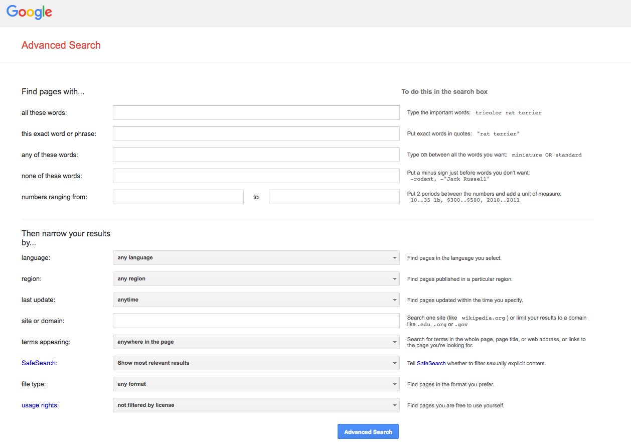 what is google advanced search