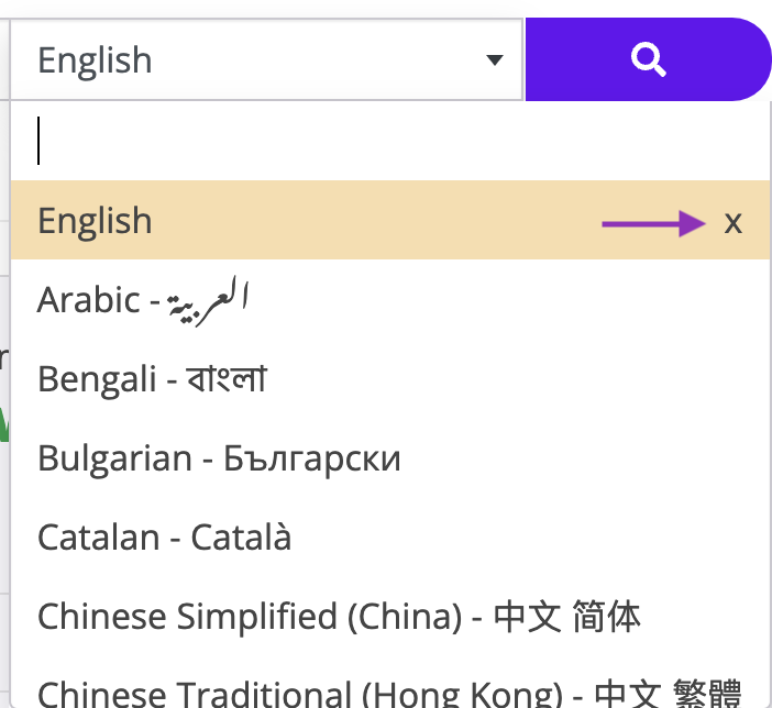 keyword tool language setting