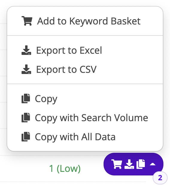 new keyword tool copy formats