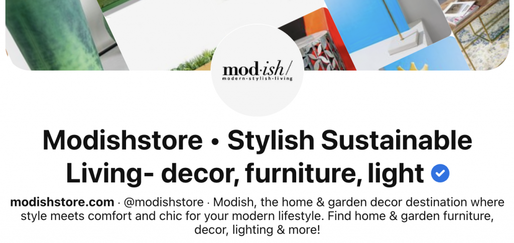 Pinterest profile and description