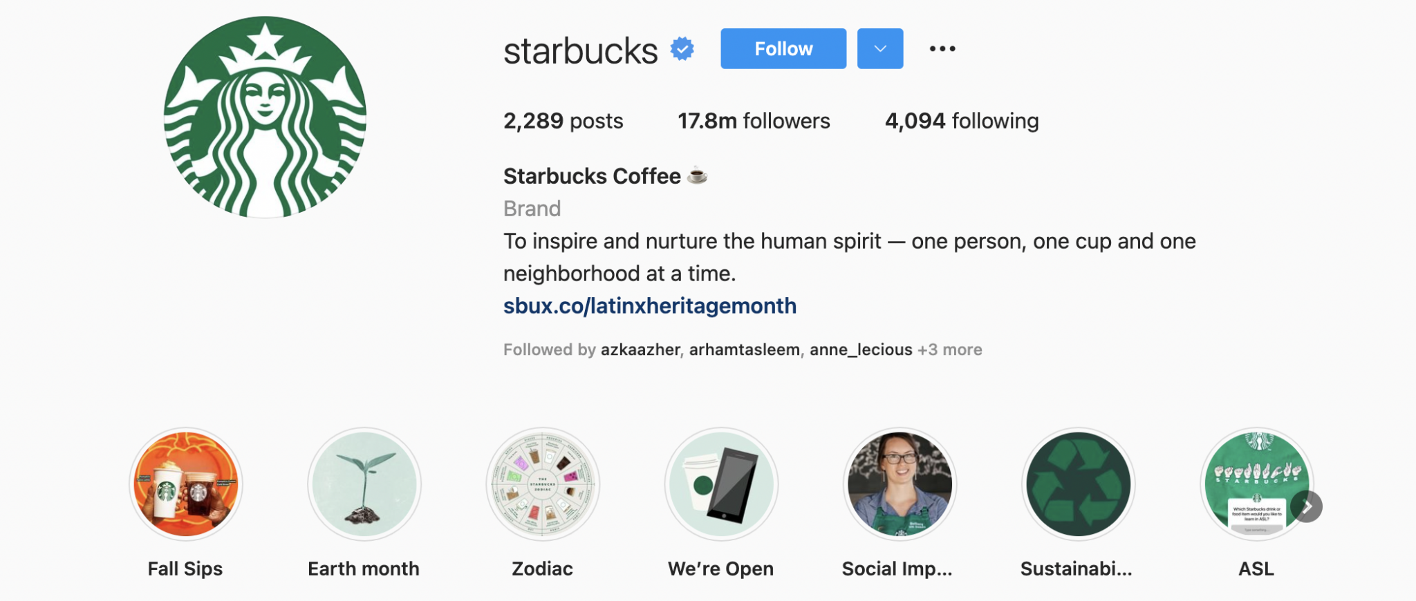 Starbucks instagram 2021
