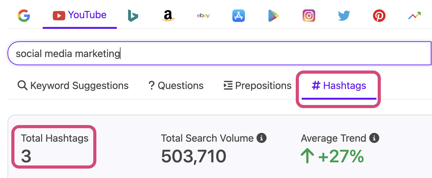 social media YouTube hashtags