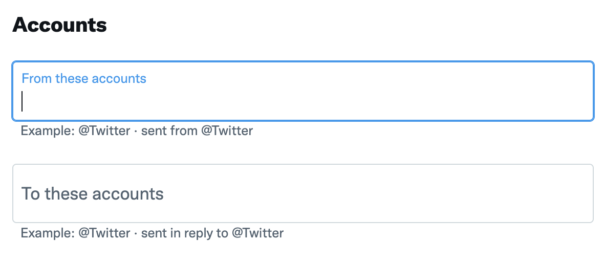 advanced search twitter operators to from