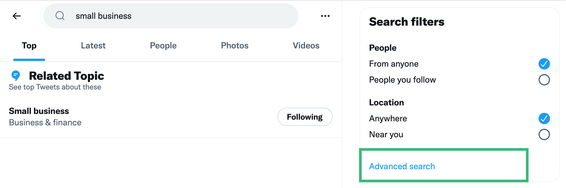 twitter advanced search