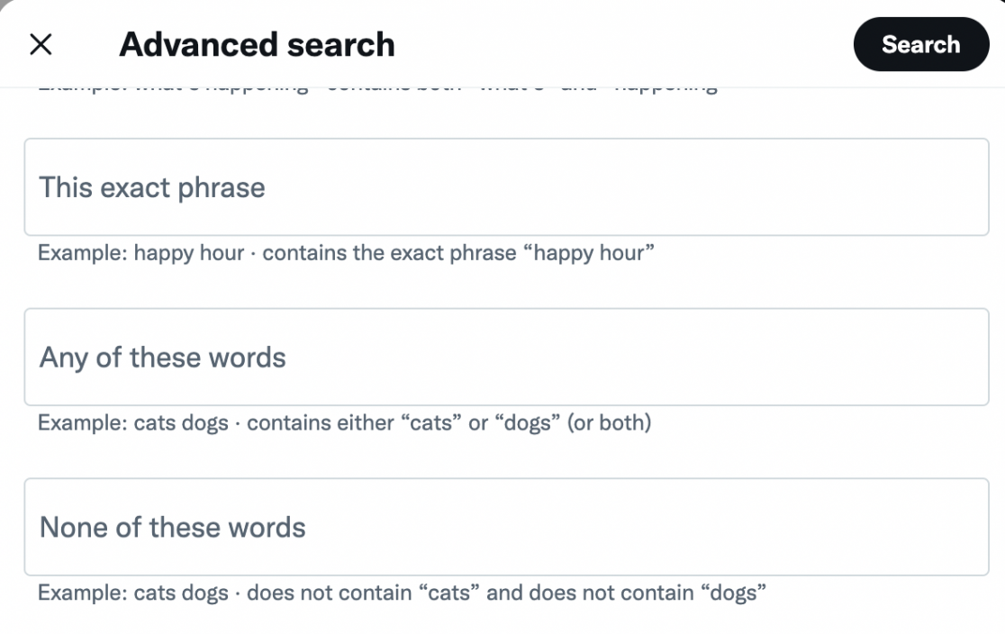twitter advanced search exclusion filters